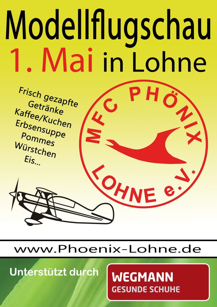 Plakat zum Modellflugtag am 1. Mai